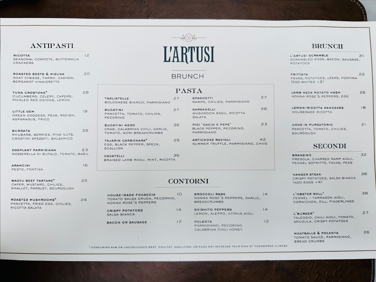 L'Artusi Menu - Image 2